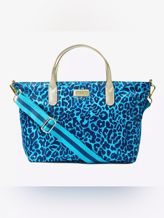 Lilly Pulitzer Other - Lilly evita oyster bay leopard print tote bag with strap